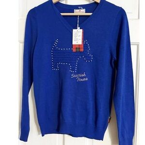 Scottish House V Neck Sweater Made in Scotland NWT Sz M